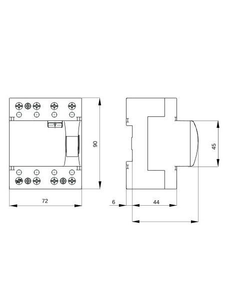 RESIDUAL CURRENT CIRCUIT BREAKER - IDP - 4P 125A TYPE A INSTANTANEOUS Idn-0,5A - 4 MODULES