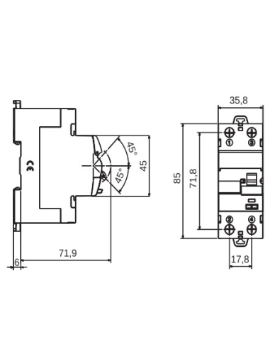 RESIDUAL CURRENT CIRCUIT BREAKER - IDP - 2P 25A TYPE A[IR] IMPULSE RESISTANT Idn-0,3A - 2 MODULES
