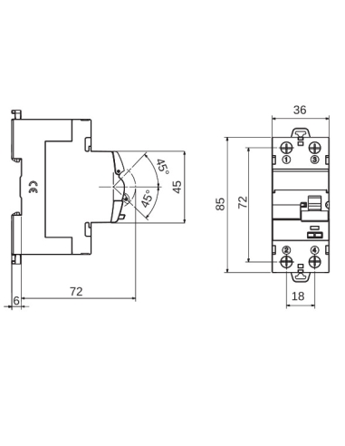 RESIDUAL CURRENT CIRCUIT BREAKER 4P 25 A F/0.03 4M