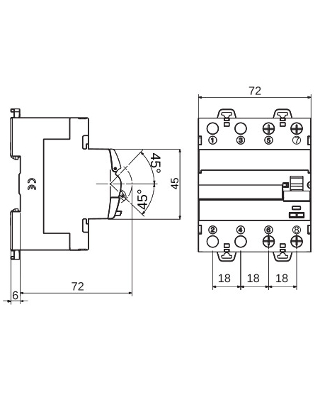 RESIDUAL CURRENT CIRCUIT BREAKER  - IDP - 2P 40A IMMUNITY B TYPE Idn-0,03 - 4 MODULES