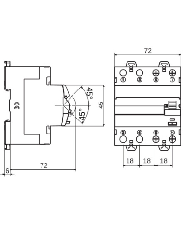RESIDUAL CURRENT CIRCUIT BREAKER - IDP - 2P 63A IMMUNITY B TYPE Idn-0,03 - 4 MODULES