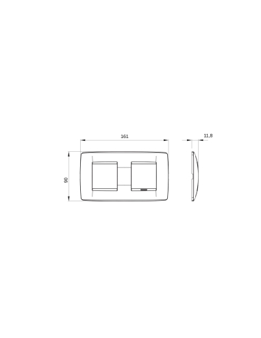 ONE INTERNATIONAL PLATE - TECHNOPOLYMER - 2+2 MODULES HORIZONTAL - WHITE - CHORUSMART