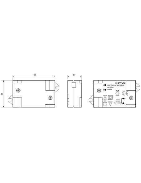 POWER SUPPLY UNIT - 100/240Vac 50/60Hz - 12Vdc