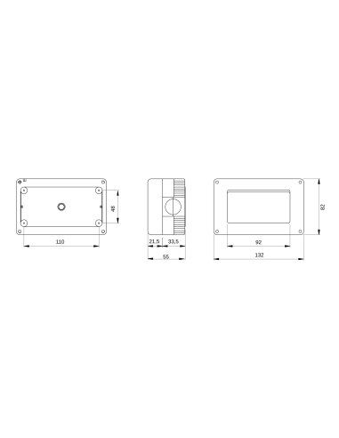PROTECTED ENCLOSURE FOR SYSTEM DEVICES - 4 GANG - RAL 7035 GREY - IP40