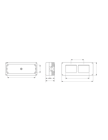PROTECTED ENCLOSURE FOR SYSTEM DEVICES - HORIZONTAL MULTIPLE - 6 GANG - MODULE 3x2 - RAL 7035 GREY - IP40