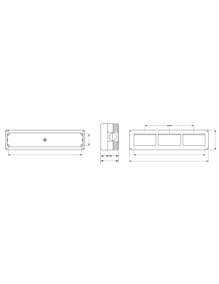 PROTECTED ENCLOSURE FOR SYSTEM DEVICES - HORIZONTAL MULTIPLE - 12 GANG - MODULE 4x3 - RAL 7035 GREY - IP40