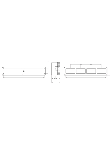 PROTECTED ENCLOSURE FOR SYSTEM DEVICES - HORIZONTAL MULTIPLE - 16 GANG - MODULE 4x4 - RAL 7035 GREY - IP40