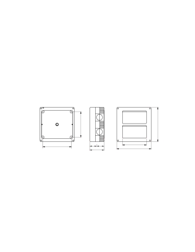 PROTECTED ENCLOSURE FOR SYSTEM DEVICES - VERTICAL MULTIPLE - 8 GANG - MODULE 4x2 - RAL 7035 GREY - IP40