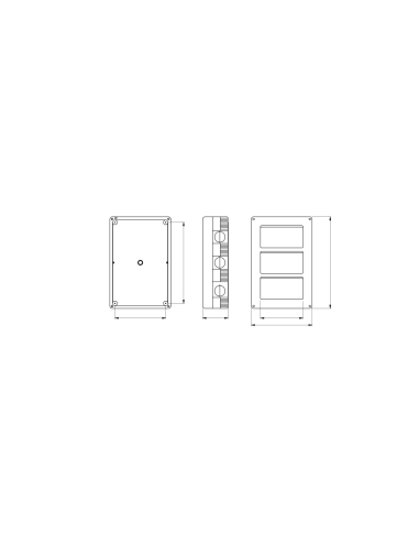 PROTECTED ENCLOSURE FOR SYSTEM DEVICES - VERTICAL MULTIPLE - 12 GANG - MODULE 4x3 - RAL 7035 GREY - IP40