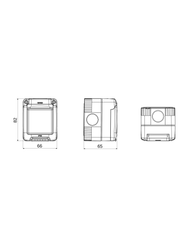 WATERTIGHT ENCLOSURE FOR SYSTEM DEVICES - 1 GANG - GREY RAL 7035 - IP55