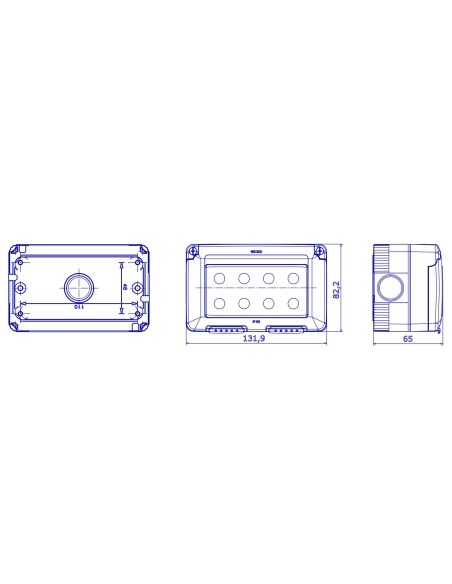 WATERTIGHT ENCLOSURE FOR SYSTEM DEVICES - 4 GANG - GREY RAL 7035 - IP55