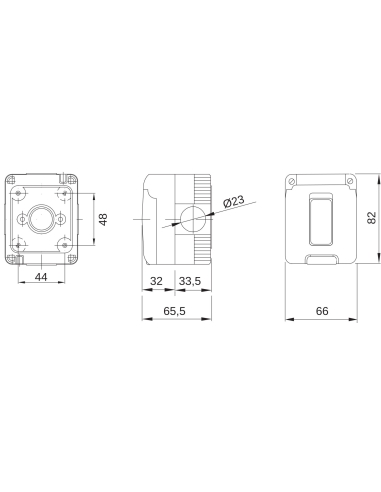 WATERTIGHT ENCLOSURE COMPLETE WITH SYSTEM DEVICES - TWO-WAY SWITCH 1P 16AX - IP55 - GREY RAL 7035