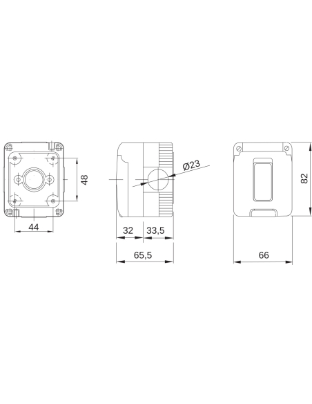 WATERTIGHT ENCLOSURE COMPLETE WITH SYSTEM DEVICES - TWO-WAY SWITCH 1P 16AX - IP55 - GREY RAL 7035