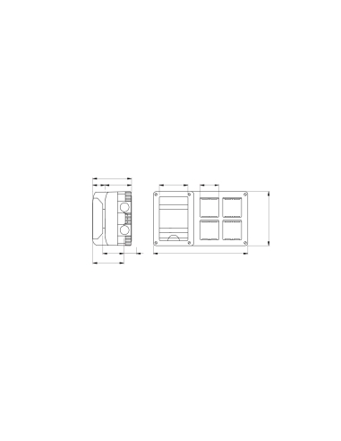 PROTECTED ENCLOSURE FOR COMBINED INSTALLATION OF MODULAR DEVICES DIN AND SYSTEM - 4 DIN MODULES - 8 SYSTEM MODULES - MODULE 2...