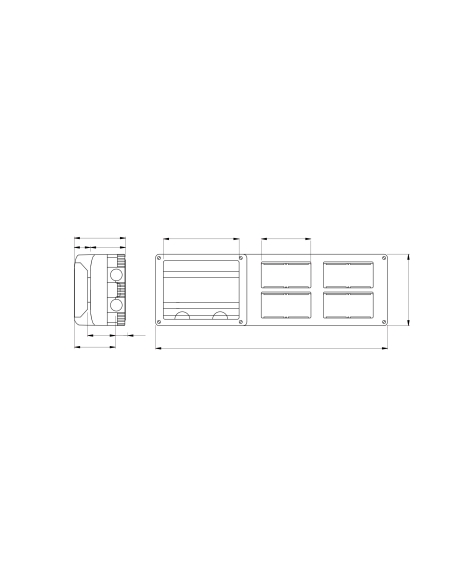 PROTECTED ENCLOSURE FOR COMBINED INSTALLATION OF MODULAR DEVICES DIN AND SYSTEM - 8 DIN MODULES - 16 SYSTEM MODULES - MODULE ...