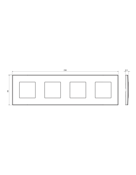 DAHLIA PLATE - IN TECHNOPOLYMER - 4 GANG HORIZONTAL/VERTICAL - WHITE