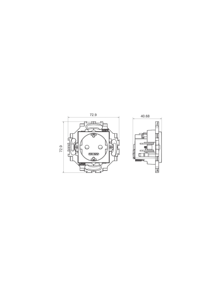 GERMAN STANDARD SOCKET-OUTLET 250V ac - QUICK WIRING TERMINALS - 2P+E 16A - IVORY - DAHLIA